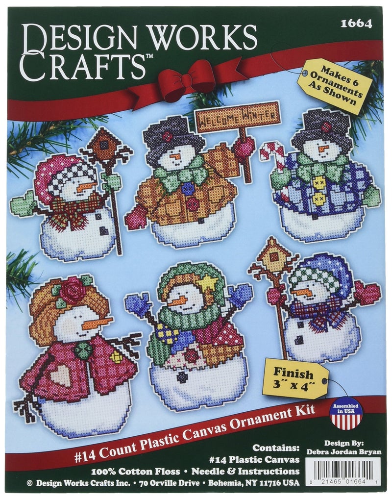 Design Works Crafts Welcome Winter Cross Stitch Ornament Kit, 4"" - Image 1
